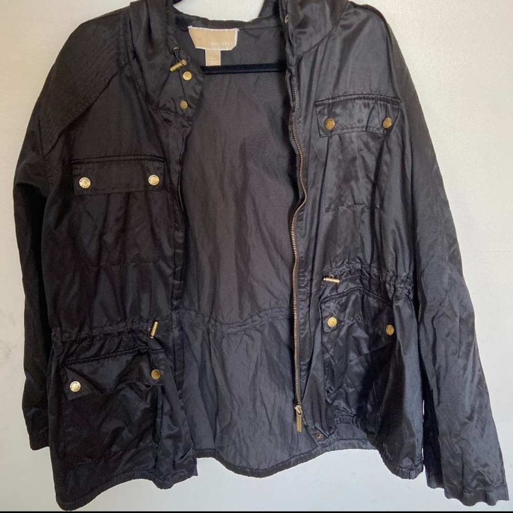 Michael Kors Black Satin-finish Utility Jacket